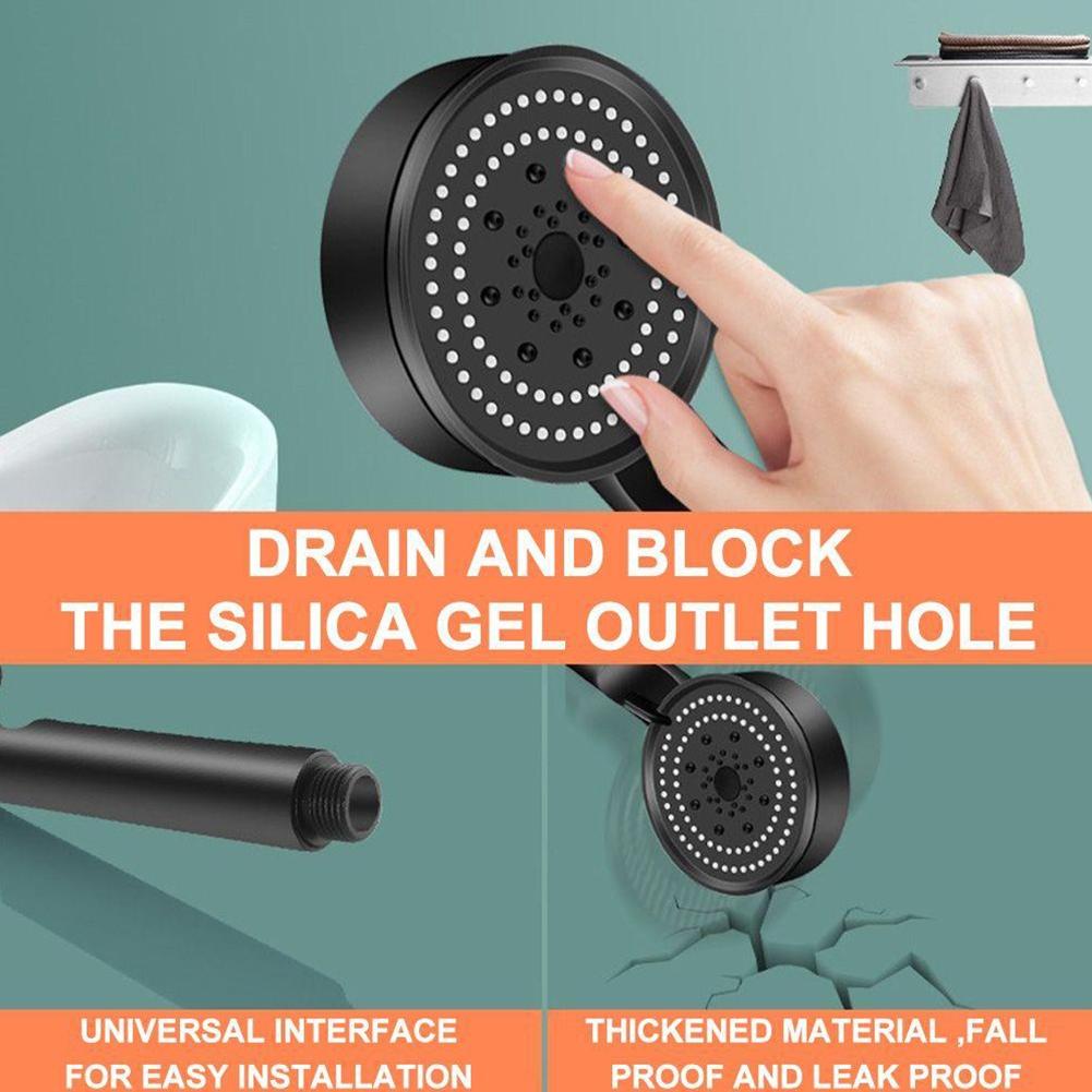 Upgraded Shower Head 5 Modes Bathroom Black ABS Plastic