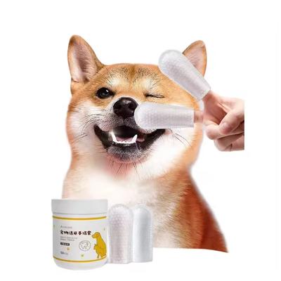Pet Dental Cleaning Finger Sleeve for Cleaning Teeth, Dog Toothbrush for Brushing and Cleaning Teeth, and Eliminating Bad Breath.