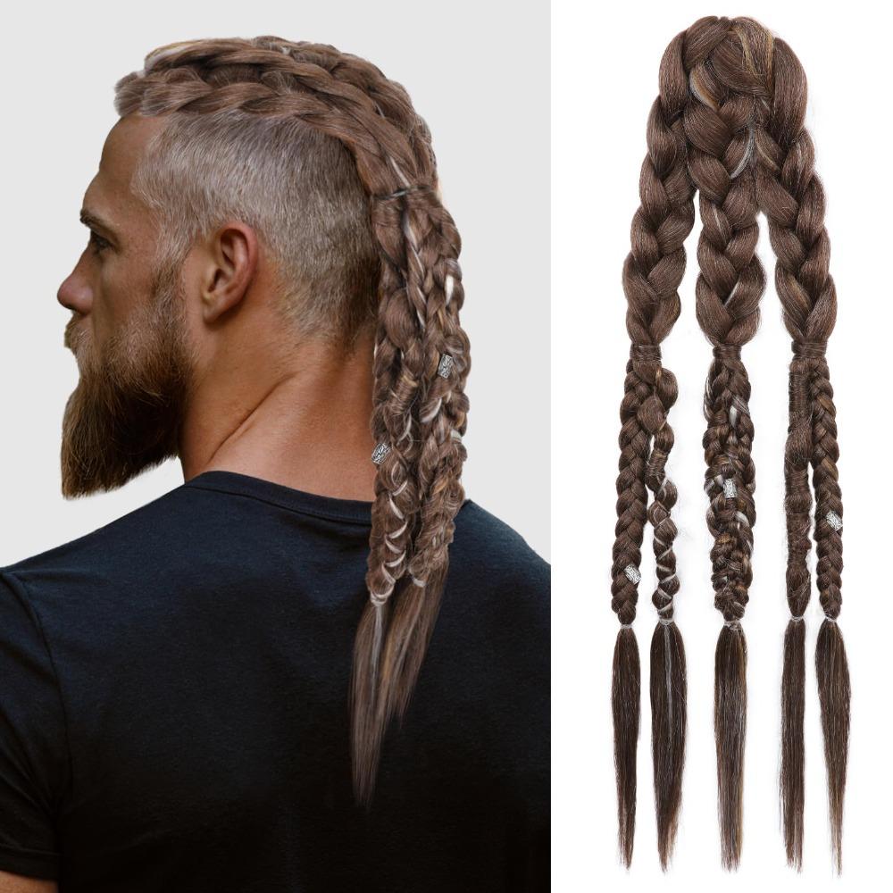 Long Viking Hair Extensions Clip In Handcrafted Braids Pony Tails  Renaissance Warrior Accessories