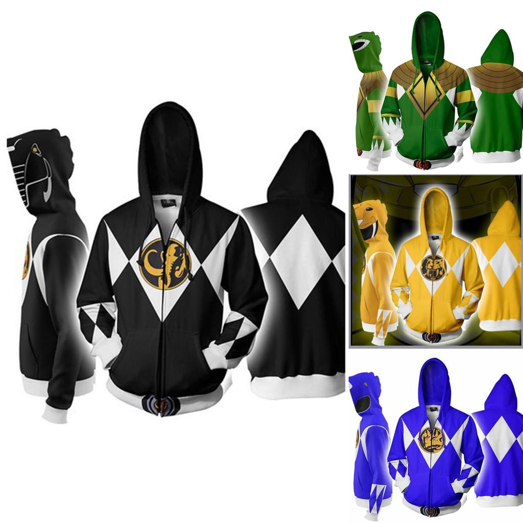 Mighty Morphin Power Rangers Cosplay 3d Printing Hoodie With Premium Quality