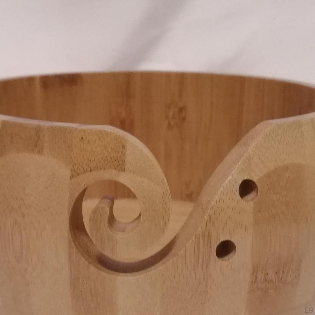 5.9 '' Crochet Yarn Bowl for Crochet, Knitting Holder, Wood Bowl, Basket