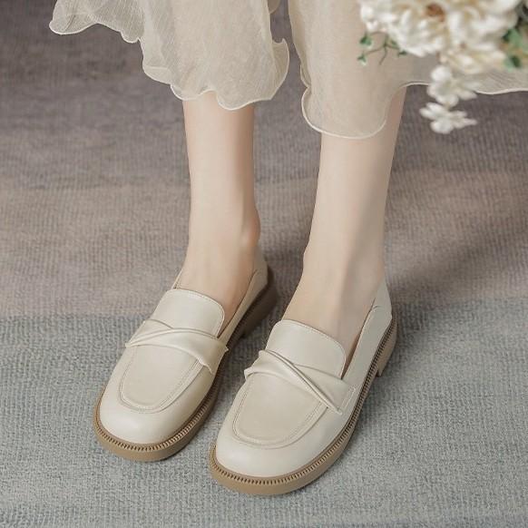 

Лоферы женские 2025 новые летние на мягкой подошве белые маленькие кожаные туфли женские на плоской подошве одинарные туфли профессиональная женская обувь обувь для собеседования 40