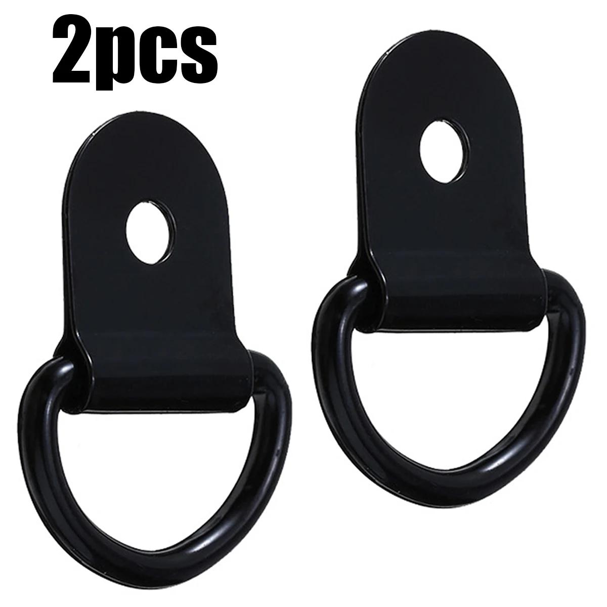 

2/4/6pcs Black D Shape Pull Hook Tie Down Anchors Ring Iron Stainless Steel Cargo Tie Down Ring for Car Truck Trailers RV Boats