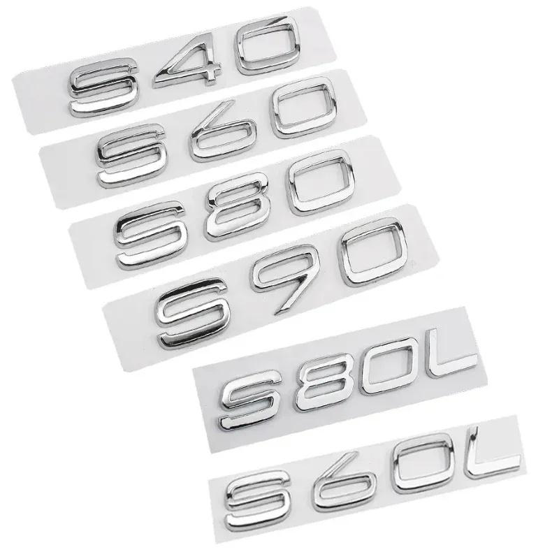 3D ABS Czarny Srebrny Naklejka z Emblematem Bagażnika Samochodowego dla Volvo S40 S60 S80 S90 S60L S90L Naklejka z Emblematem Tylnej Klapy Bagażnika Akcesoria Zewnętrzne