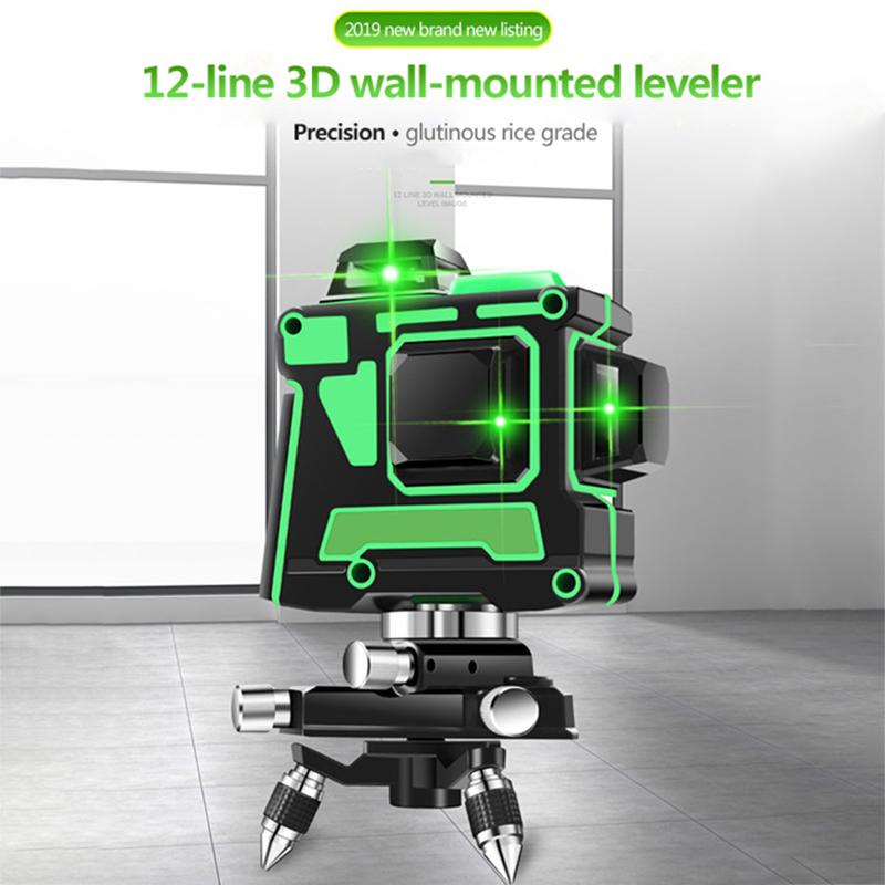 12 Lines 3D Level Green Line Self Leveling 360 Degree Horizontal Vertical Cross Lines Level Machine