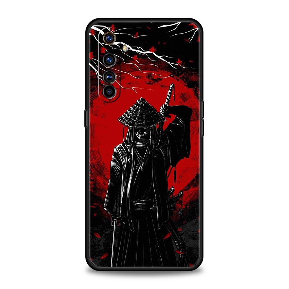 Painting Japan Samurai Art Phone Case For Realme 10 9 8 5G 7 6 GT2 Pro Plus 9i 8i C21 C11 C25 C35 GT Neo 2 3 3T Soft Black Cover