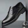Hollow Leather Shoes Men's Summer Business Leisure Cowhide Punched Men's Shoes Summer Breathable Formal Wear Heightening Shoes