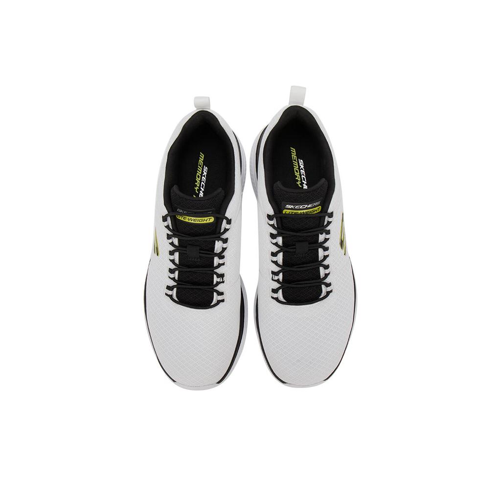 Skechers Memory-Schaum Komfortabel Vielseitig Stoßdämpfend Rutschfest Langlebig Atmungsaktiv Leicht Niedrig geschnitten Freizeit-Schuhe Herren Sneaker Weiß 8790258-WBK