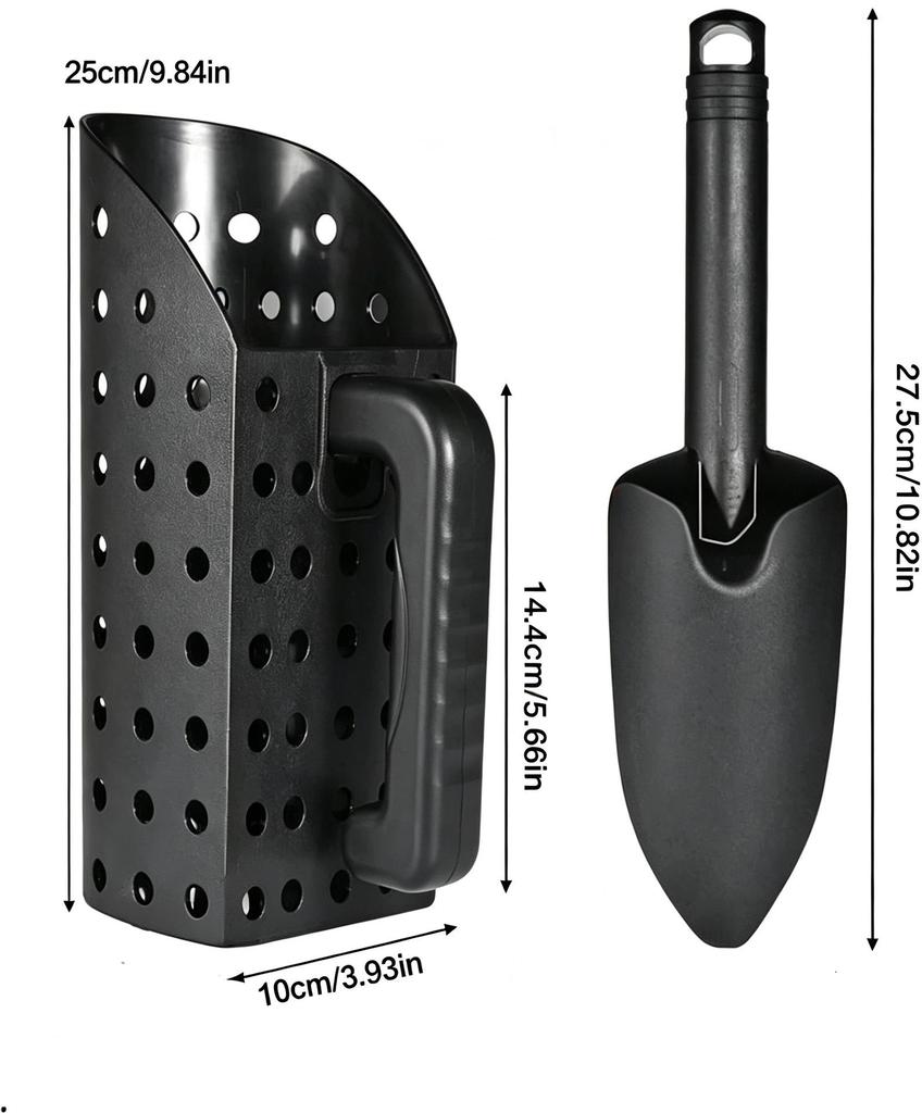 Multi-functional Hourglass Sand Shovel & Sieve Metal Detector for Beach Treasure Hunting