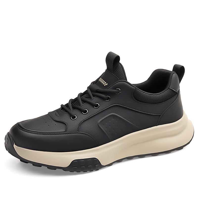 

2025 summer new men s shoes casual sports shoes versatile, lightweight and non-slip platform dad shoes breathable trendy shoes 44 чёрный