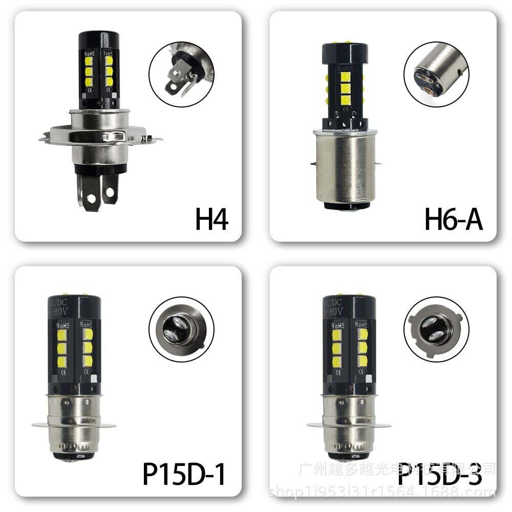 Motosikletler için BA20D LED Far, Yüksek/Düşük Değiştirme, LED Farlar, Motosikletler İçin, LED Ampul, 3030,