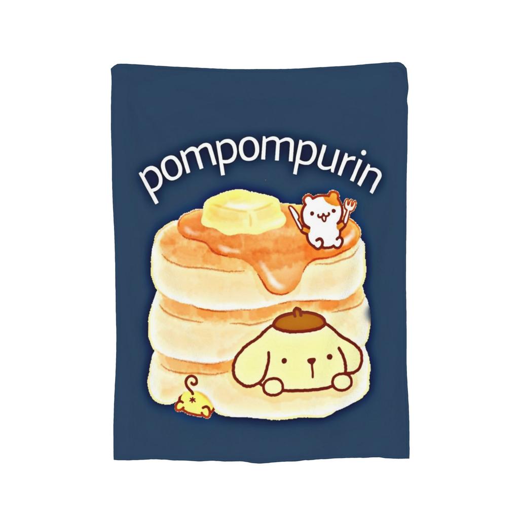 Cute Pom Pom Purin Pattern Blankets Flannel Summer Air Conditioning Breathable Soft Throw Blanket for Home Bedroom Bedspread