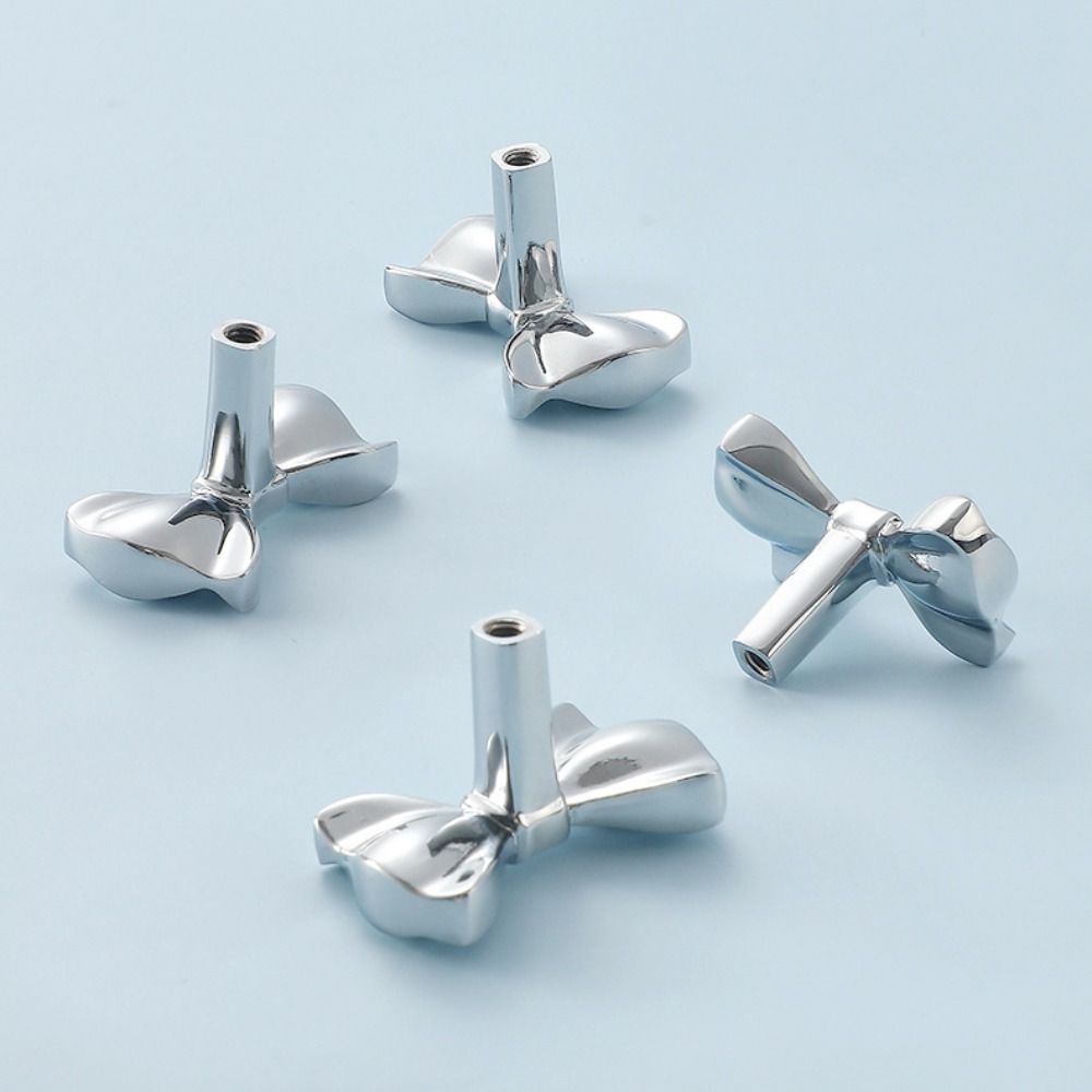 Retro Bow Tie Brass Handle Vintage Furniture Hardware Cabinet Door Knobs Gold Single Hole Wardrobe Drawer Pulls Furniture