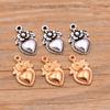 10pcs DIY Alloy Love Heart Pendant Charm - Necklace & Bracelet Jewelry Making Accessories, Stylish Craft Supplies 18*11mm