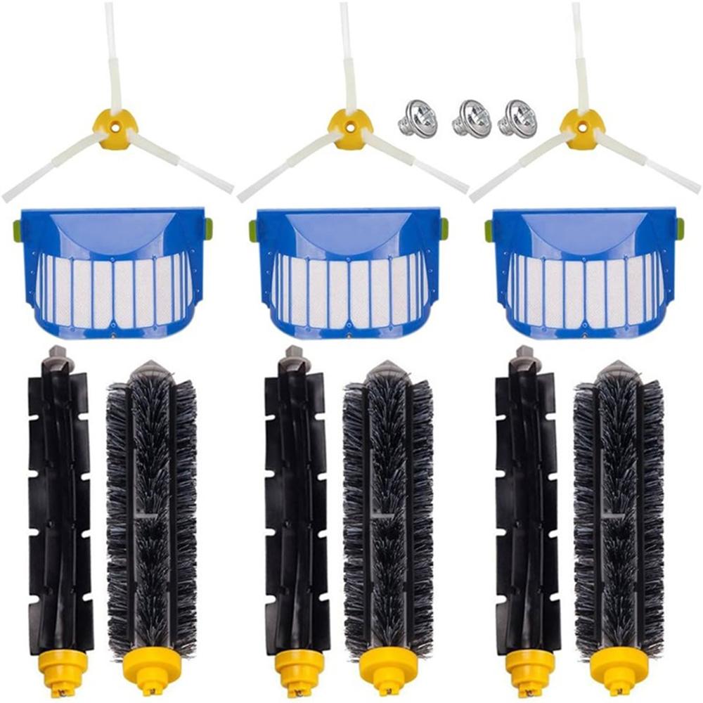 

1 Set For iRobot Roomba 600 Series Cleaning Tools (3 Pairsxmain Brush+3xFilter+3xSide-Edge Brush) A