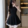 New Girls A-shaped Skirt, Spring and Summer Hepburn Style Diamond-encrusted Sleeveless Little Black Dress, Birthday Princess Fluffy Skirt