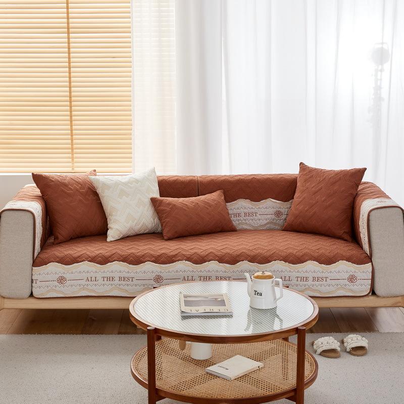 Four Seasons Cotton Anti-Cat Scratch Sofa Cushion Cover Fabric Simple Modern Summer Pure Cotton Leather Sofa Cushion Sofa Cover Towel