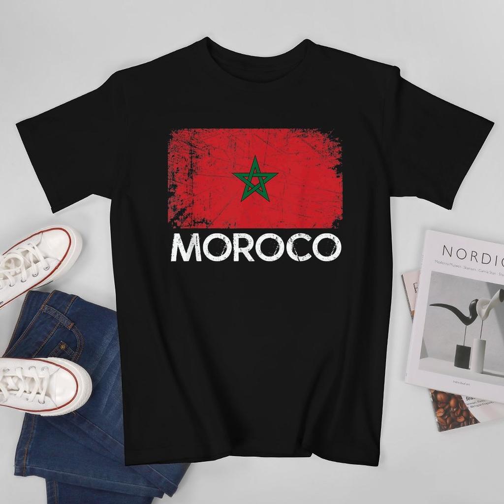 More Design Morocco Flag Moroccan Unisex Tshirt Tees Tshirt Oneck T Shirts Unisex Boys Clothing 100 Cotton