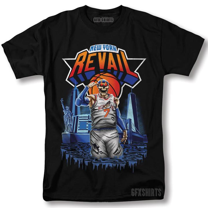 Carmelo Anthony Newy York Knicks Shirt Skeleton Vtg Style Graphic Design T-shirt XXXL