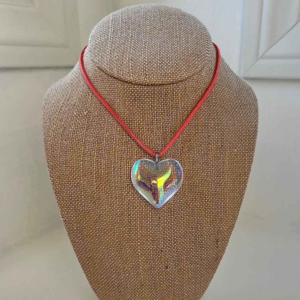 Y2K Gothic Colorful Stereo Heart-shaped Glass Crystal Pendant Adjustable Chain Necklace for Women Trend Charm Jewelry Accessory