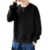 Men's Trendy Loose-Fit Cable Knit Sweatshirt - Round Neck, Long Sleeve, Autumn/Winter Stylish Comfort