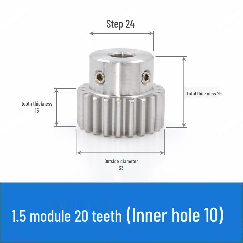 Guo Yuan Li 304 Stainless Steel Module 1.5 Spur Gear
