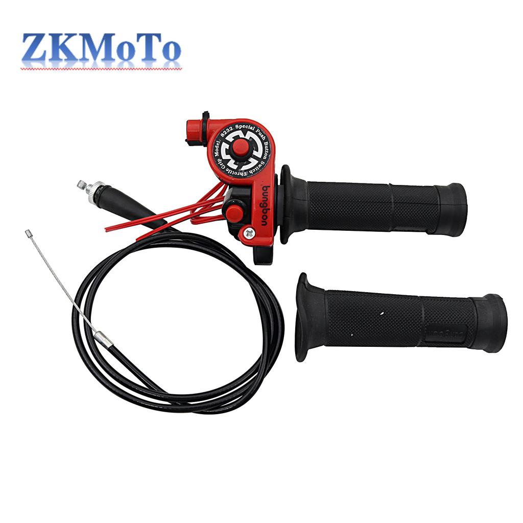 1 Pair 22mm 7/8'' Motorcycle Twist Throttle Grip With Cable Handlebar Accelerator With Engine On/Off Button For Honda Yamaha
