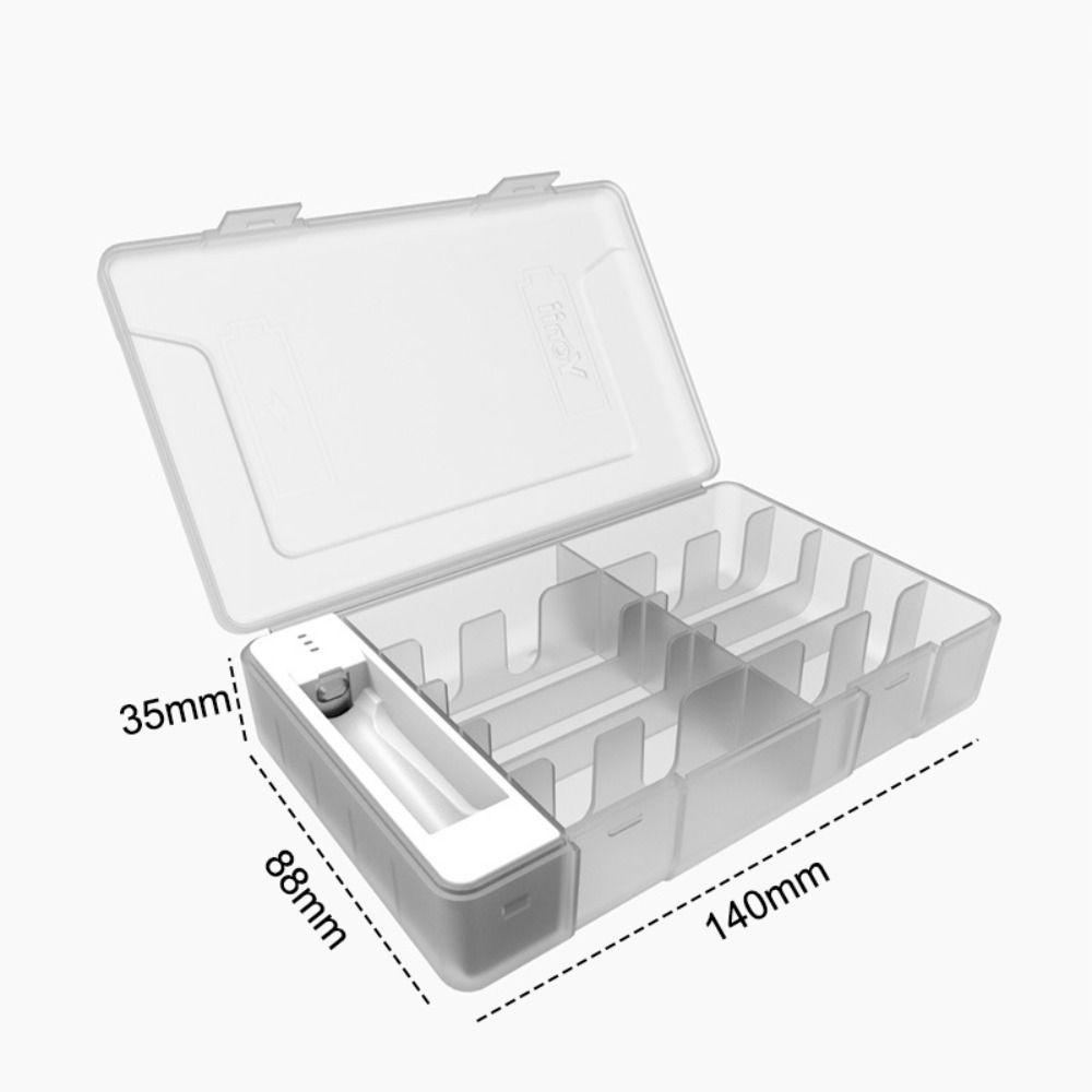 LED Display Battery Storage Box ABS Battery Organizer Box  Diagnostic Battery Voltage Tool