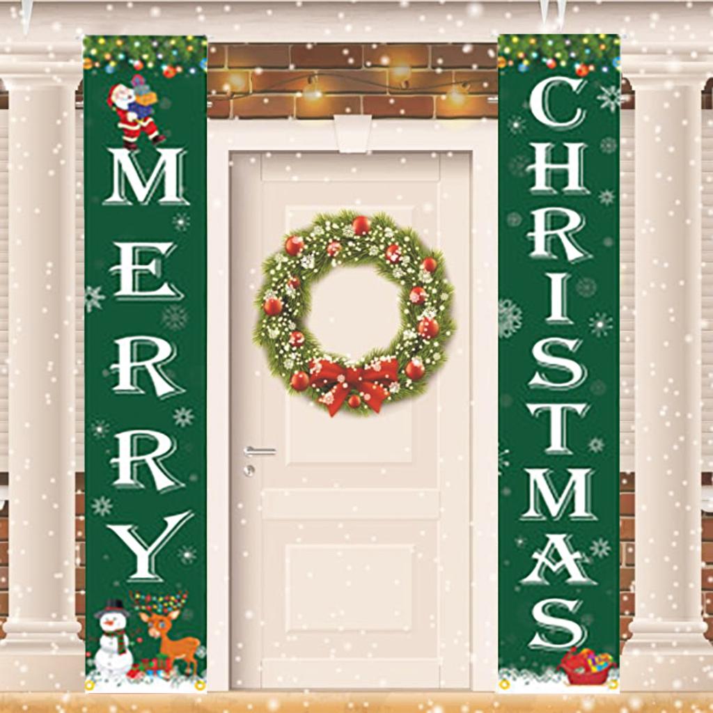 Decoraciones de Navidad Decoraciones de colgar bandera de tres piezas Cortina Banner Copla Decoraciones de Navidad Decoraciones de colgar bandera de tres piezas Cortina Banner Copla