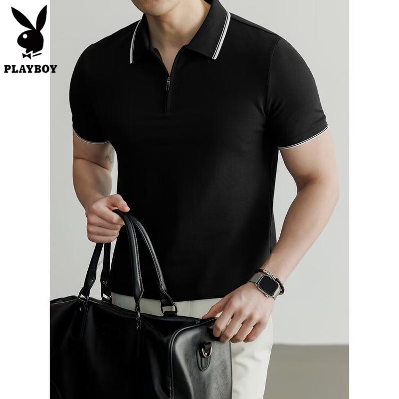 

PLAYBOY Men s Quick-Dry Half-Zip Polo Shirt 2XL