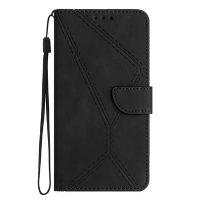 Etui dla Infinix Smart 10 Skóra Dotykowe Linie Wytłaczane Skóra PU Klapka Pokrowiec na Telefon