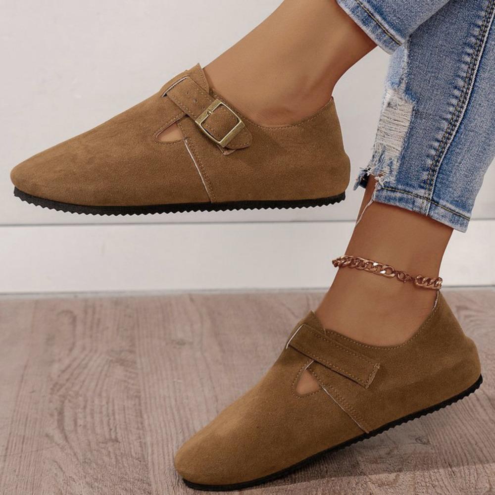 Stylish Loafers Leather Mules Comfortable Potato Shoes with Arch Support for Indoor and Outdoor Sleek Plus-size Flats