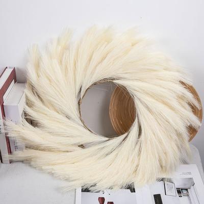 Pampas Çim Çelenk Gerçekçi Görünümlü Dekoratif Geniş Uygulama Güzel Duvar Asılı Simülasyon Pampas Çim Çelenk Dekor