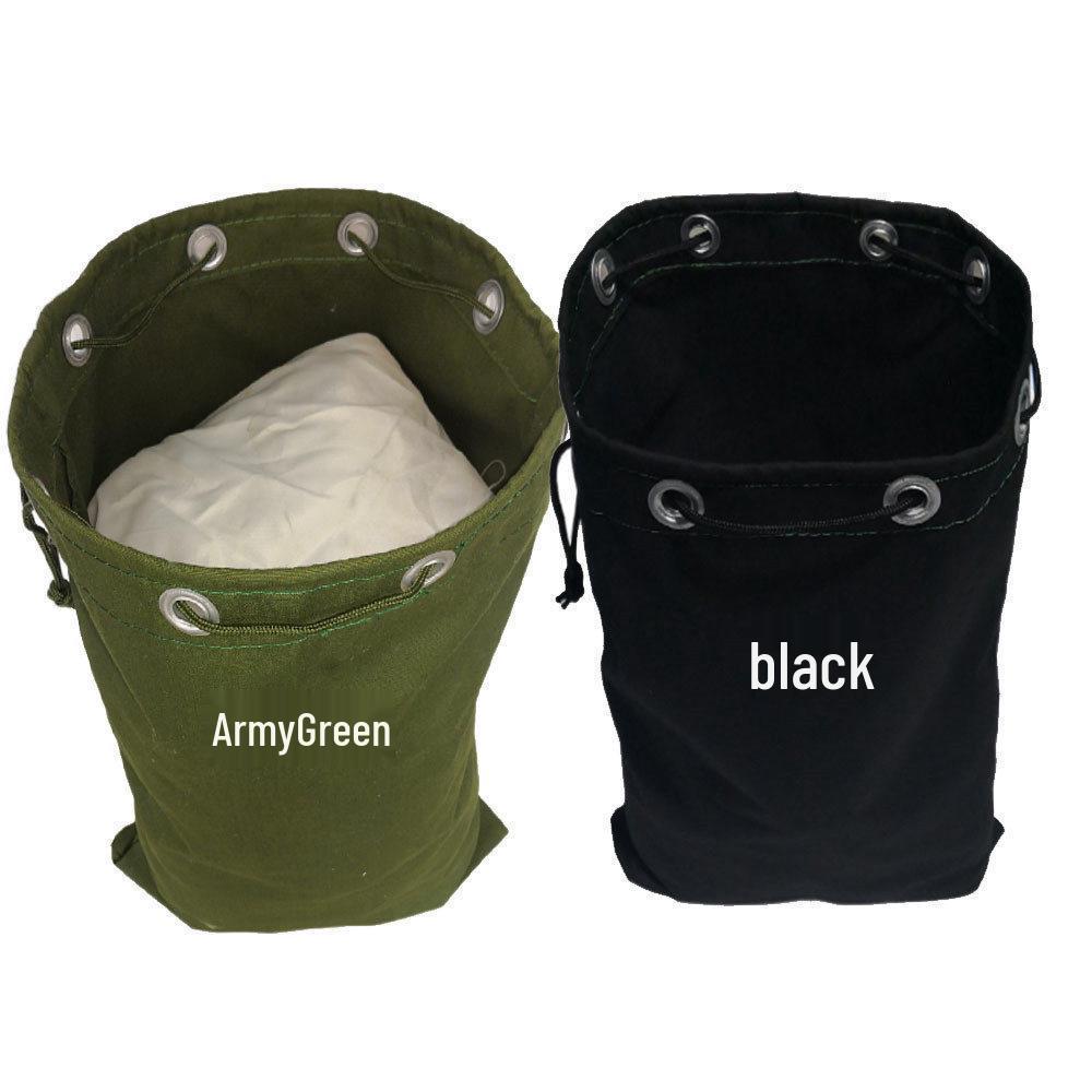 Thickened Large Canvas Bag in Army Green & Black - Jute Woven for Moving, Packing, or Luggage Document