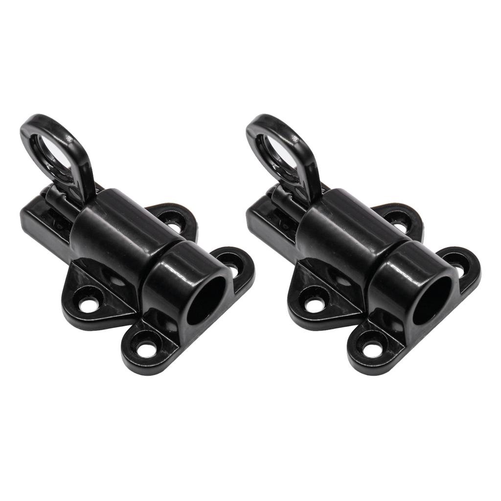 2PCS Pull Ring Latch Locks Aluminum Alloy Spring Load Automatic Door Window Gate Bolt Lock with Screws Black