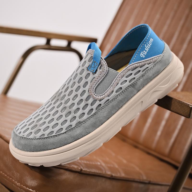 

Male Comfortable Walking Shoe All-match Mens Breathable Loafers Brand Mens Slip on Footwear Classic Men Casual Driving Shoes 44 серый