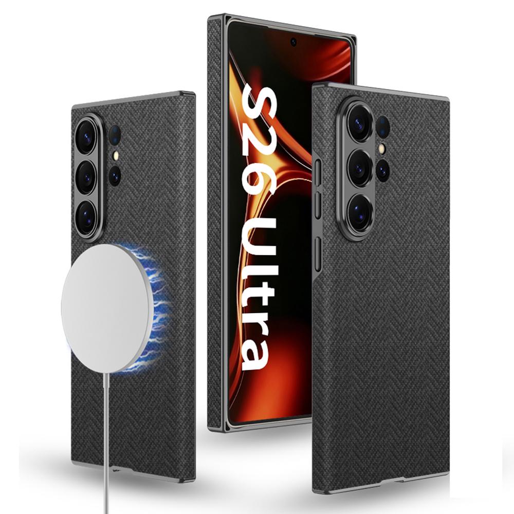 GKK For Samsung Galaxy S26 Ultra Magnetic Case Skin-feel TPU PC Nylon Phone Back Cover
