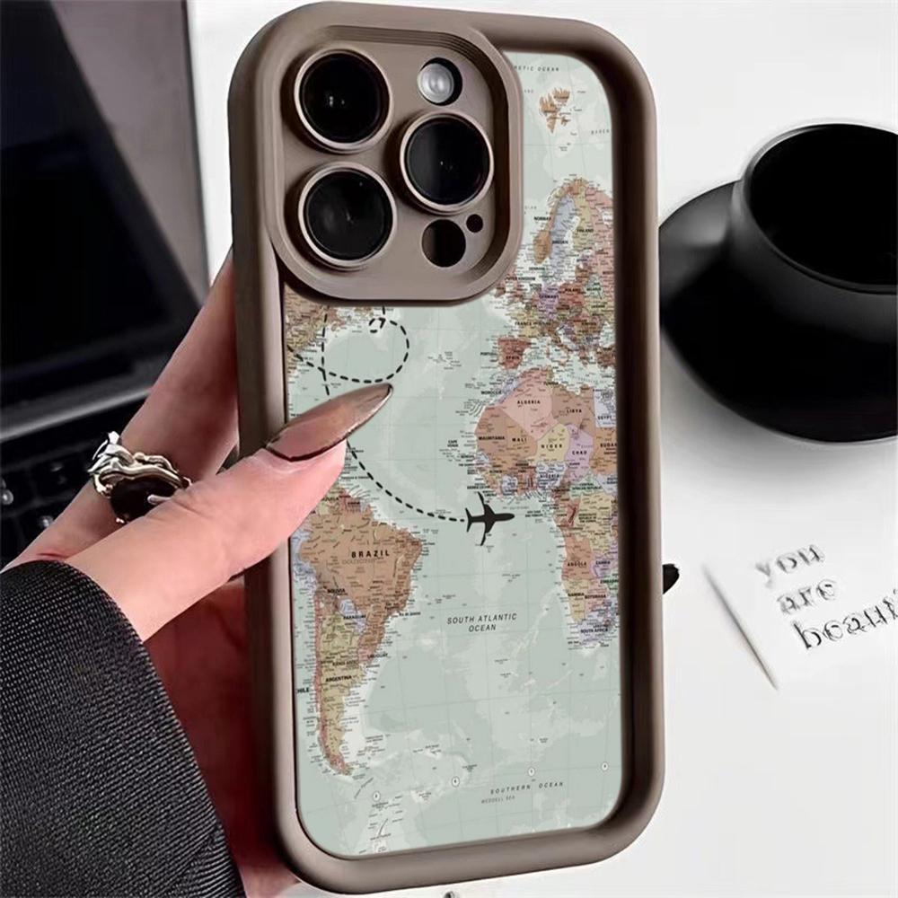 LZ24 Map airplane trajectory art Silicone Phone Case for Infinix Smart9 Hot 40i Tecno Camon20 Moto G22 G30 OnePlus Google Pixel9 Shockproof Back Cover