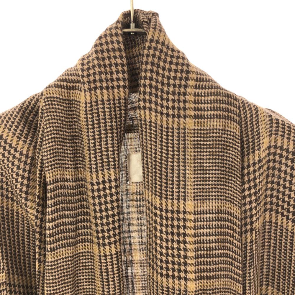TROVE Made In Japan Glen Check Linen Gown Coat 2 Brown Men's Used