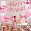 Reusable Pink Bow Balloons  for Girls Birthday Baby Shower Decorations Wedding Decorations