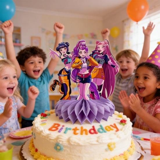 8Pcs Honeycomb Table Ornaments Birthday Party Table Decoration Kids Party Supplies Photo Booth Props Family Gatherings