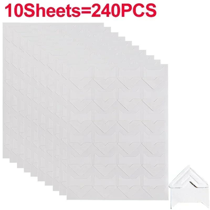 240/24PCS Corner Stickers DIY Vintage Corner Kraft Paper Stickers Scrapbook Self-Adhesive Photo Album Accessories Corner Sticker