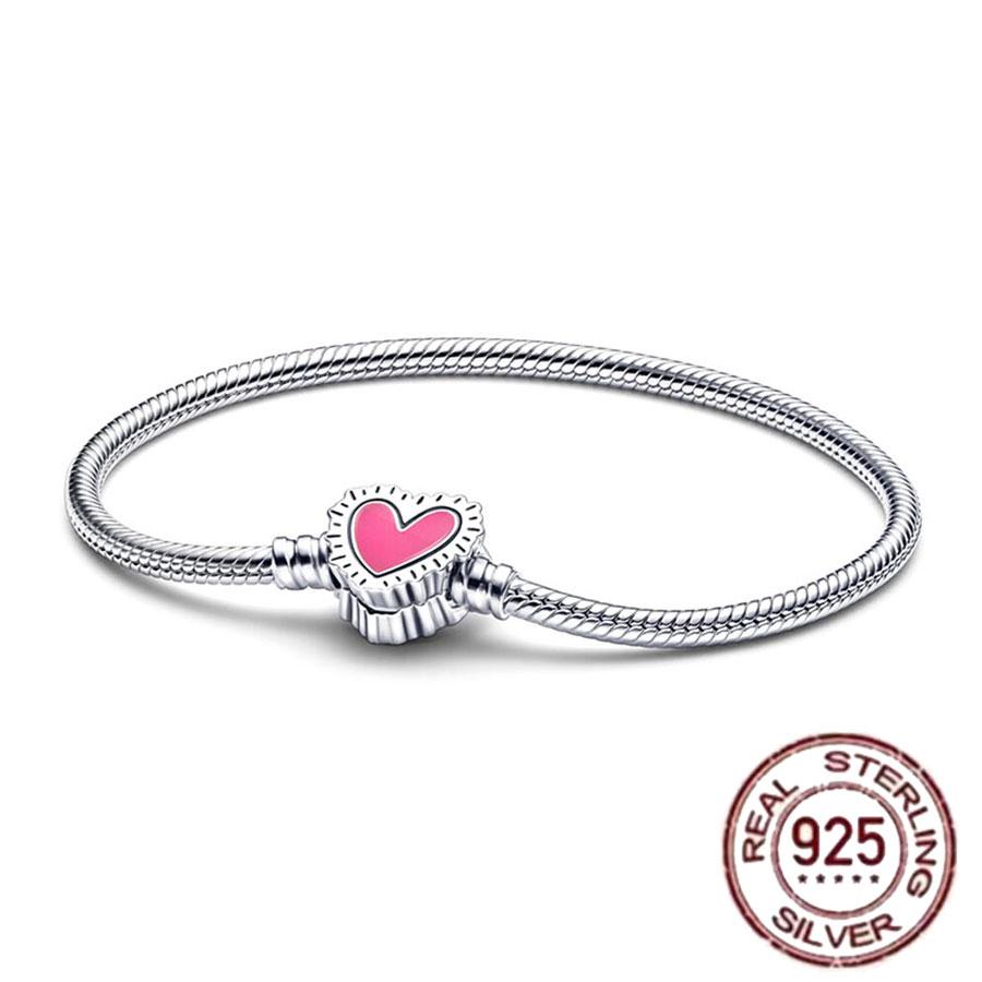 Best-selling 925 Sterling Silver Heart-shaped Crown Snake Bone Chain, Perfect for the Original DlY Bracelet! Ladies' Birthday Fa