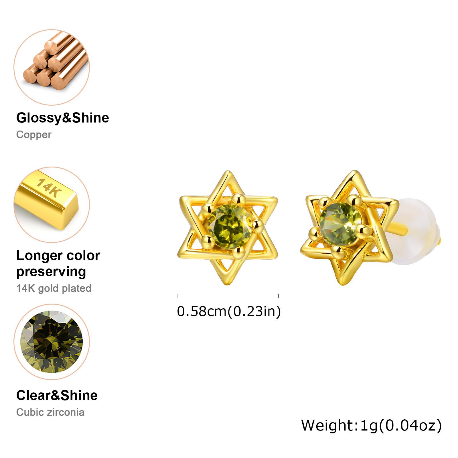 

Dainty Stud Earrings for Women, Stainless Steel Cubic Zirconia Earrings, Star Charm Ear Jewelry Hypoallergenic