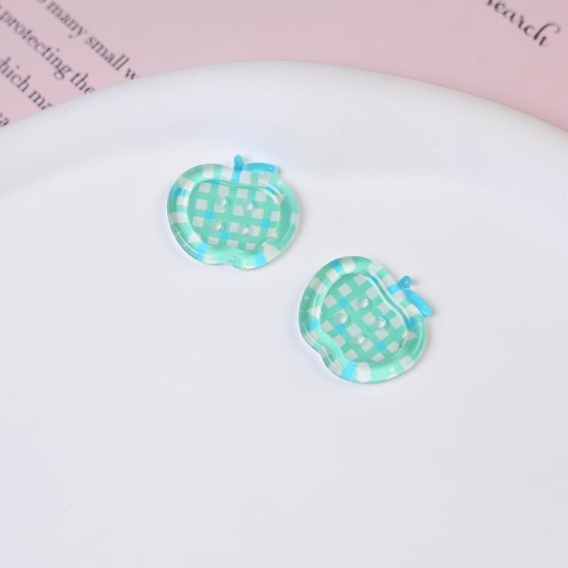 10pcs Dopamine Color Apple Translucent Buttons for Crafts Resin Accessories Clothing Sewing Supplies Sweaters Materials
