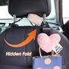 2/1pcs Car Seat Back Hooks Plush Love Heart Car Hook Multifunctional Auto Seat Headrest Hanging Storage Hook Handbag Hooks