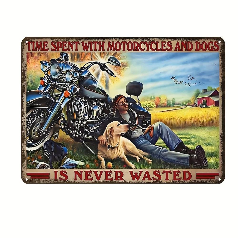 Vintage Motorsykkelentusiaster Metallkunst Nostalgisk Garasjedekor Metallblikkskilt Plakater Skilt for Bar Garasje Klubb Vintage Elskere