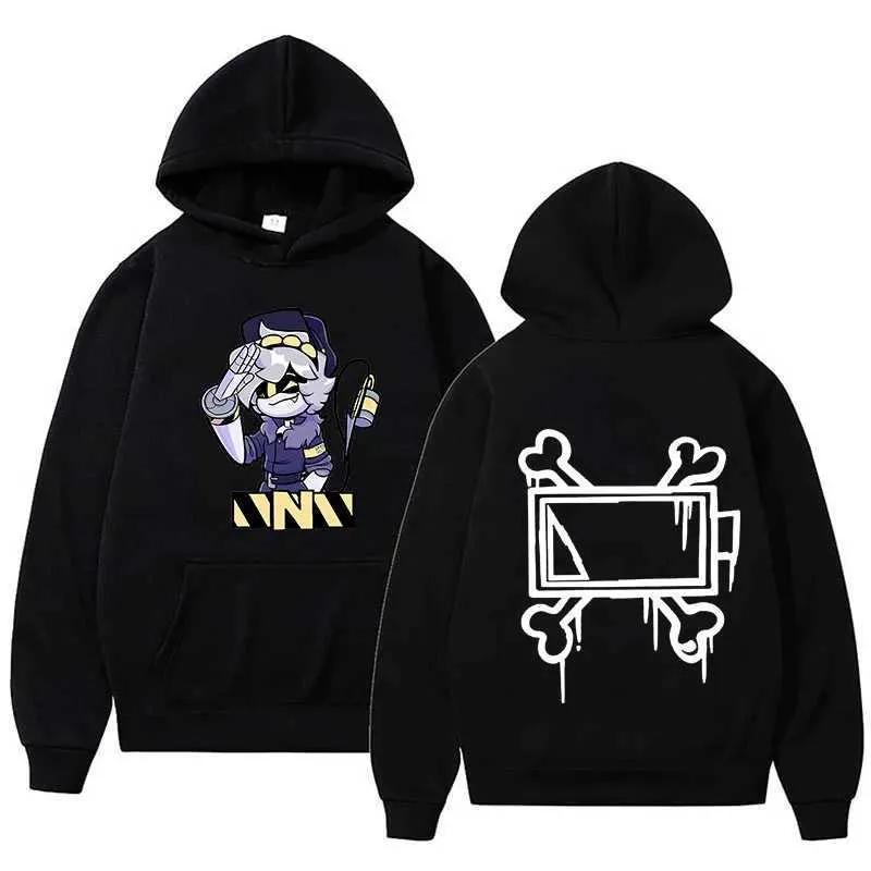 Murder Drones N Graphic Hoodie Unisex Anime Game Merch Pullover Sweatshirt Robot Character Cartoon Print Sci Fi Animation Streetwear Top