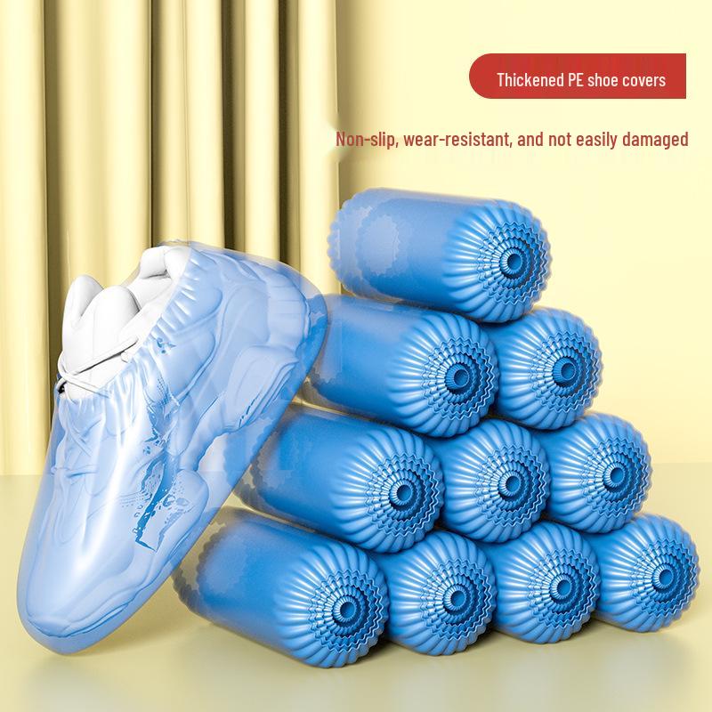 Waterproof Non-Slip PE Shoe Covers for Indoor Use - Thick, Wear-Resistant, Dustproof, and Rainproof for Adults and Students