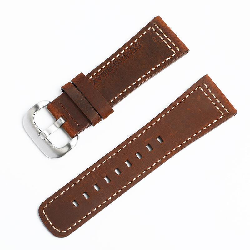 Crazy Horse Leather First Layer Color Line Fits Seven Fridays Sports Watch Strap Bracelet Leather Strap 28mm